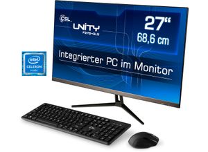 4061474113463 - CSL All-in-One PC Unity F27-GLS mit Windows 10 Pro Computer Gr Microsoft Windows 10 Pro 16 GB RAM 128 GB SSD schwarz All in One PC