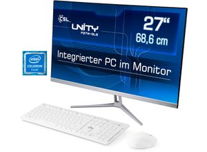 4061474113586 - CSL All-in-One PC Unity F27-GLS mit Windows 10 Pro Computer Gr Microsoft Windows 10 Pro 8 GB RAM 512 GB SSD weiß All in One PC