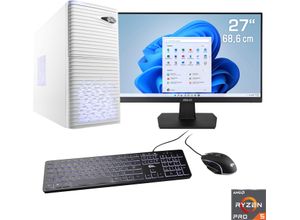 4061474160757 - F (A bis G) CSL Gaming-PC-Komplettsystem Sprint V28127 Computer-Komplettsysteme Gr Microsoft Windows 11 Home (64 Bit) 16 GB RAM 1000 GB SSD weiß PC Sets