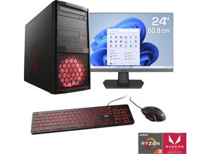 4061474162843 - F (A bis G) CSL Gaming-PC-Komplettsystem Sprint V28980 Computer-Komplettsysteme Gr 8 GB RAM 500 GB SSD rot PC Sets