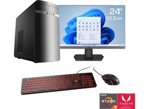 4061474163970 - F (A bis G) CSL Gaming-PC-Komplettsystem Sprint V28988 Computer-Komplettsysteme Gr Microsoft Windows 11 Home (64 Bit) 8 GB RAM 500 GB SSD grau (anthrazit) PC Sets