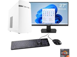 4061474164083 - F (A bis G) CSL Gaming-PC-Komplettsystem Sprint V28517 Computer-Komplettsysteme Gr Microsoft Windows 11 Home (64 Bit) 16 GB RAM 1000 GB SSD weiß PC Sets