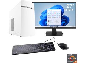 4061474164144 - F (A bis G) CSL Gaming-PC-Komplettsystem Sprint V28518 Computer-Komplettsysteme Gr Microsoft Windows 11 Home (64 Bit) 16 GB RAM 1000 GB SSD weiß PC Sets