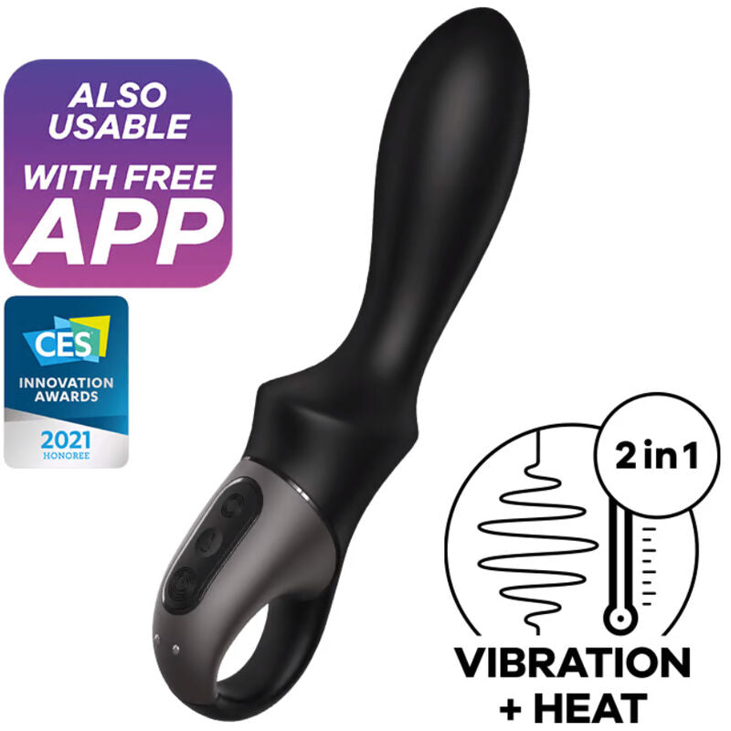 4061504001661 - SATISFYER - HEAT CLIMAX ANAL VIBRATOR APP SCHWARZ