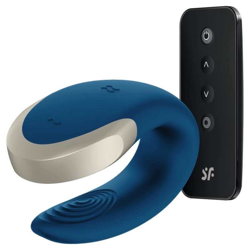 4061504002446 - SATISFYER - DOUBLE LOVE LUXURY PARTNER VIBRATOR BLAU