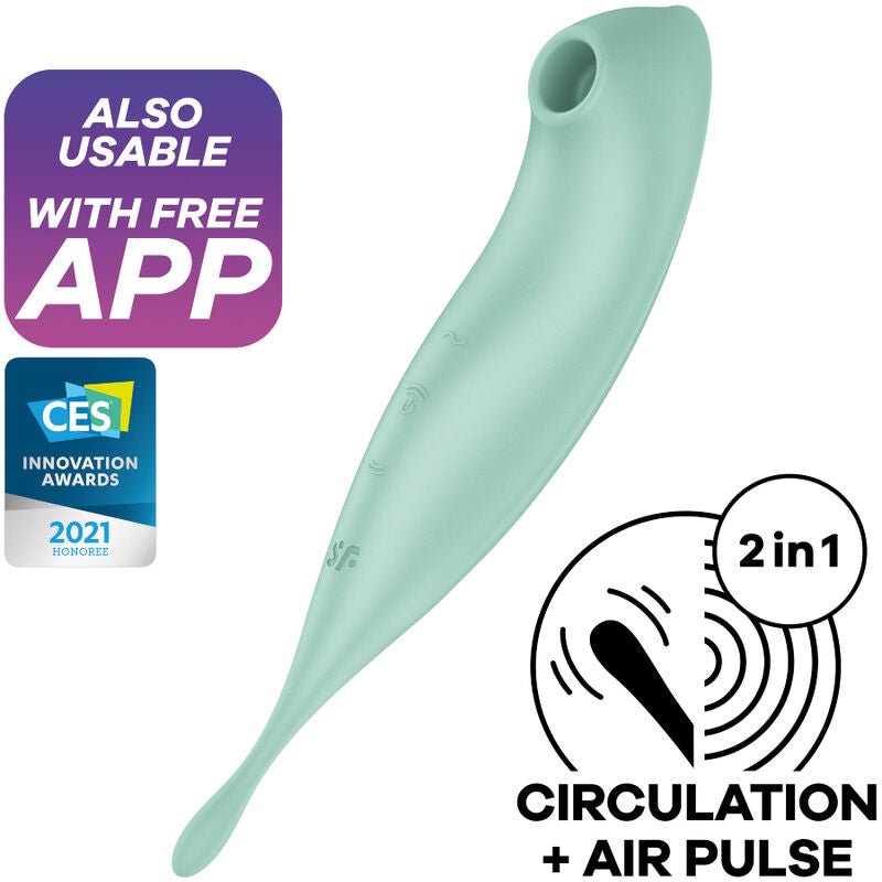 4061504043906 - SATISFYER - TWIRLING PRO+ AIR PULSE STIMULATOR & VIBRATOR APP ROT