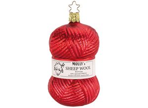 4061752135705 - Weihnachtskugel Wollknäuel rot 11 cm