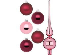 4061752180378 - Weihnachtsbaumkugel MAGIC BY INGE Berry Kiss Weihnachtsdeko Christbaumschmuck Weihnachtsbaumkugeln bunt (pink lila) Weihnachtskugeln Christbaumkugeln aus Glas 45 Kugeln Ø ca 4-6 cm inkl Spitze 28 cm