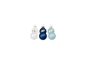 4061752201288 - Weihnachtskugeln aus Glas blau weiß 2 cm Ø 25 Stück