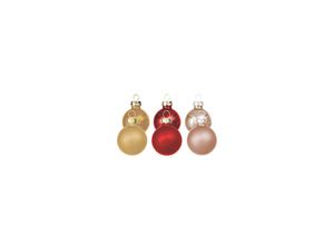 4061752201301 - Weihnachtskugeln aus Glas rot gold creme 2 cm Ø 25 Stück