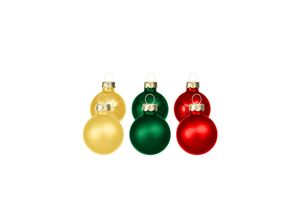 4061752201387 - Weihnachtskugeln aus Glas grün rot gold 3 cm Ø 12 Stück