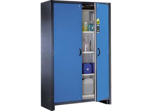 4061753001245 - eurokraft pro Feuerbeständiger Gefahrstoffschrank Typ 30 2-türig 3 Fachböden Türen lichtblau