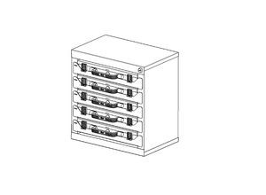 4061753010100 - eurokraft pro Turm mit Sortimentskoffern HxBxT 434 x 416 x 256 mm 5 Koffer 75 Systemdosen