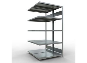 4061753013064 - eurokraft pro Steckregal doppelreihig Fachboden-BxT 1300 x (2 x 600) mm verzinkt Höhe 2000 mm Anbauregal