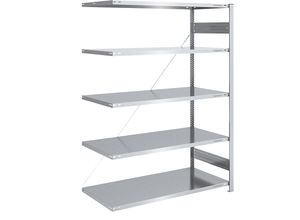 4061753026248 - eurokraft pro Großfach-Steckregal verzinkt Höhe 2000 mm Feldlast 1600 kg Anbauregal BxT 1300 x 800 mm