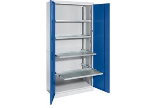 4061753035028 - eurokraft pro Materialschrank Breite 950 mm 4 Ausziehböden Tür enzianblau