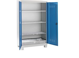 4061753036049 - eurokraft pro Umweltschrank zur Außenlagerung mit 3 Gitterrostböden 1 Bodenauffangwanne HxBxT 2100 x 1200 x 600 mm