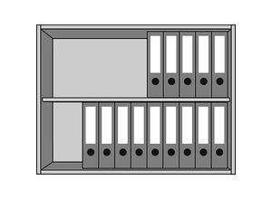 4061753047090 - eurokraft pro STATUS - Aufsatzschrank 1 Fachboden Schrank offen alusilber   Buche-Dekor