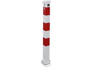4061753096326 - Absperrpfosten 70 x 70 mm weiß rot klappbar mit Profilzylinder mit 2 Ösen Schake 4061753096326 - Absperrpfosten 70 x 70 mm weiß rot klappbar mit Profilzylinder mit 2 Ösen Schake