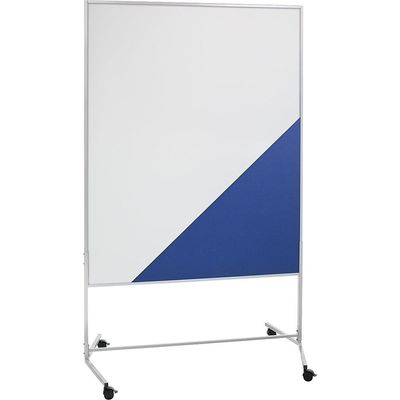 4061753121318 - eurokraft basic Moderationswand mobil Textilbezug   Whiteboard BxH 1200 x 1500 mm blau