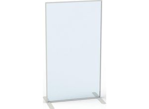 4061753232410 - Trennwand aus Acrylglas HxBxT 1805 x 1000 x 480 mm mit Füßen RAL 9006 weißalu