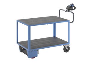 4061753237088 - eurokraft pro Montagewagen mit Elektroantrieb 2 Etagen aus Kunststoff LxBxH 1670 x 800 x 1300 mm blau