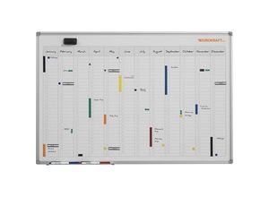 4061753240927 - eurokraft basic Jahresplaner neutral mit senkrechter Monatseinteilung BxH 900 x 600 mm