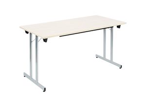 4061753246660 - Klapptisch F25 BxT 1400 x 700 mm Platte Ahorn-Dekor Gestell alusilber