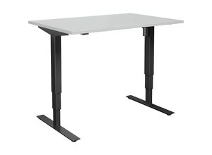 4061753258458 - Schreibtisch Atlanta elektrisch höhenverstellbar gerade BxT 1200 x 800 mm lichtgrau schwarz