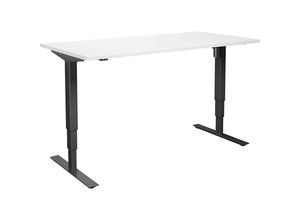 4061753258786 - Schreibtisch Atlanta elektrisch höhenverstellbar gerade BxT 1600 x 800 mm weiß schwarz