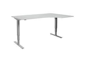 4061753259363 - Schreibtisch Atlanta elektrisch höhenverstellbar Ecke BxT 1800 x 1200 mm lichtgrau silber rechts