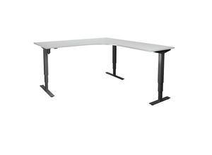 4061753259714 - Schreibtisch Atlanta elektrisch höhenverstellbar L-Form BxT 1800 x 2000 mm lichtgrau schwarz rechts