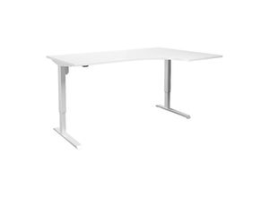 4061753260093 - eurokraft basic Eckschreibtisch Venla elektrisch höhenverstellbar rechts BxT 1800 x 1200 mm weiß weiß