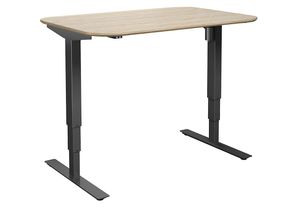 4061753261243 - Schreibtisch Atlanta Trend elektrisch höhenverstellbar gerade abgerundete Ecken BxT 1200 x 800 mm Eiche schwarz