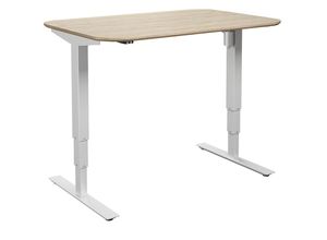 4061753261250 - Schreibtisch Atlanta Trend elektrisch höhenverstellbar gerade abgerundete Ecken BxT 1200 x 800 mm Eiche weiß