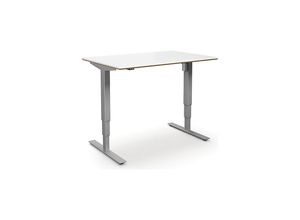 4061753261267 - Schreibtisch Atlanta Trend elektrisch höhenverstellbar gerade abgerundete Ecken BxT 1200 x 800 mm weiß silber