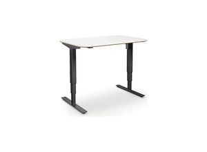 4061753261274 - Schreibtisch Atlanta Trend elektrisch höhenverstellbar gerade abgerundete Ecken BxT 1200 x 800 mm weiß schwarz