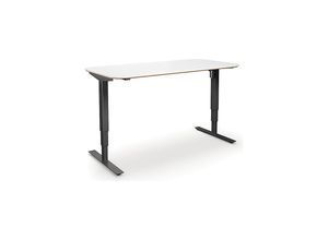 4061753261397 - Schreibtisch Atlanta Trend elektrisch höhenverstellbar gerade abgerundete Ecken BxT 1400 x 800 mm weiß schwarz