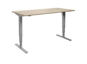 4061753261410 - Schreibtisch Atlanta Trend elektrisch höhenverstellbar gerade BxT 1400 x 800 mm Eiche silber