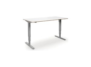 4061753261441 - Schreibtisch Atlanta Trend elektrisch höhenverstellbar gerade BxT 1400 x 800 mm weiß silber