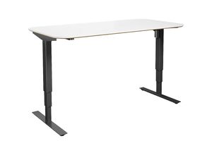 4061753261519 - Schreibtisch Atlanta Trend elektrisch höhenverstellbar gerade abgerundete Ecken BxT 1600 x 800 mm weiß schwarz