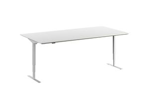 4061753261564 - Schreibtisch Atlanta Trend elektrisch höhenverstellbar gerade BxT 1600 x 800 mm weiß silber