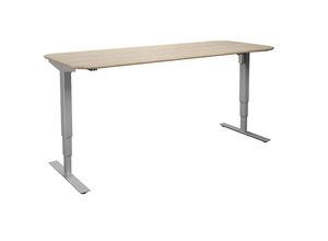 4061753261595 - Schreibtisch Atlanta Trend elektrisch höhenverstellbar gerade abgerundete Ecken BxT 1800 x 800 mm Eiche silber