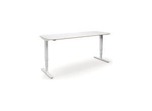 4061753261649 - Schreibtisch Atlanta Trend elektrisch höhenverstellbar gerade abgerundete Ecken BxT 1800 x 800 mm weiß weiß