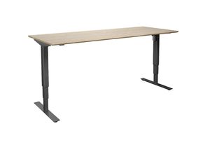 4061753261663 - Schreibtisch Atlanta Trend elektrisch höhenverstellbar gerade BxT 1800 x 800 mm Eiche schwarz