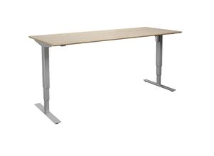 4061753261779 - Schreibtisch Atlanta Trend elektrisch höhenverstellbar gerade BxT 2000 x 800 mm Eiche silber 4061753261779 - Schreibtisch Atlanta Trend elektrisch höhenverstellbar gerade BxT 2000 x 800 mm Eiche silber
