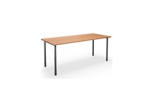 4061753262233 - Mehrzwecktisch DUO-C gerade Platte HxT 700 - 800 x 800 mm Breite 1600 mm Buche schwarz kaiserkraft