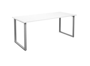 4061753263247 - Mehrzwecktisch DUO-O gerade Platte BxT 1800 x 800 mm weiß silber