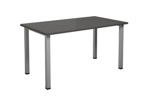 4061753264268 - Mehrzwecktisch DUO-U gerade Platte BxT 1400 x 800 mm dunkelgrau silber