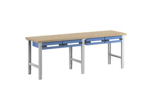 4061753265876 - eurokraft pro Werkbank Baukastensystem Serie 7000 4 Hängeschubladen BxT 2500 x 700 mm